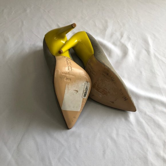 L.A.M.B. Pumps Jocelyn Grey Cork Stiletto Heel - Picture 8 of 8